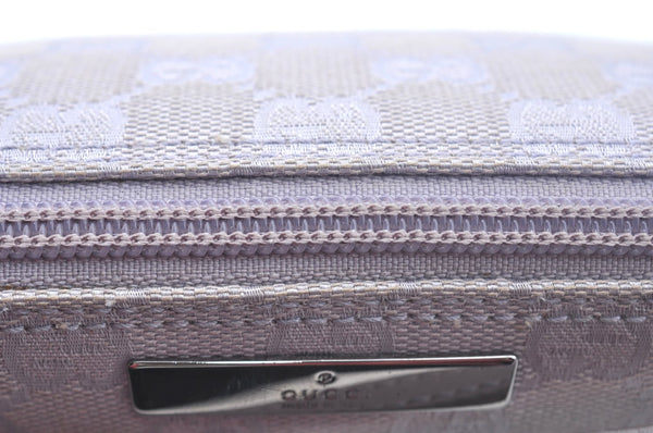 Authentic GUCCI Hand Bag Pouch Purse GG Canvas 07198 Leather Light Purple K9845