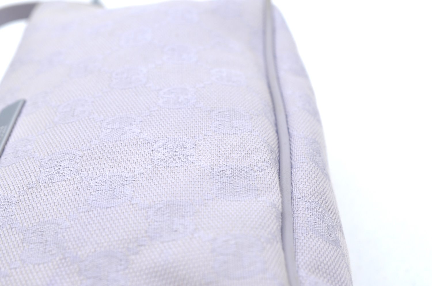 Authentic GUCCI Hand Bag Pouch Purse GG Canvas 07198 Leather Light Purple K9845