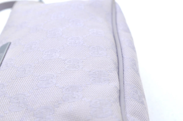 Authentic GUCCI Hand Bag Pouch Purse GG Canvas 07198 Leather Light Purple K9845