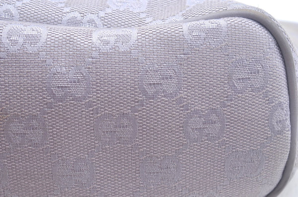 Authentic GUCCI Hand Bag Pouch Purse GG Canvas 07198 Leather Light Purple K9845