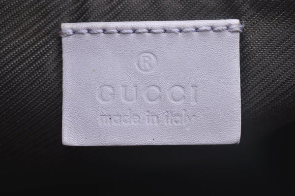 Authentic GUCCI Hand Bag Pouch Purse GG Canvas 07198 Leather Light Purple K9845