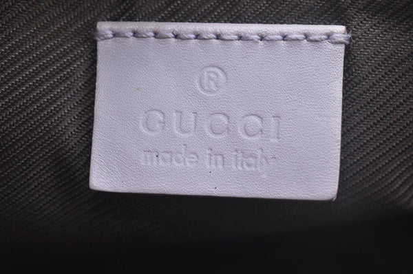 Authentic GUCCI Hand Bag Pouch Purse GG Canvas 07198 Leather Light Purple K9845