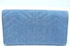 Authentic GUCCI GG Marmont Continental Long Wallet Denim 443436 Light Blue K9847