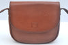 Authentic Burberrys Vintage Leather Shoulder Cross Body Bag Purse Brown K9851