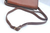 Authentic Burberrys Vintage Leather Shoulder Cross Body Bag Purse Brown K9851