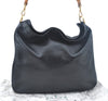 Authentic GUCCI Bamboo Shoulder Bag Leather Black Junk K9856