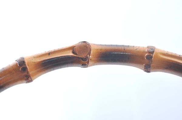 Authentic GUCCI Bamboo Shoulder Bag Leather Black Junk K9856