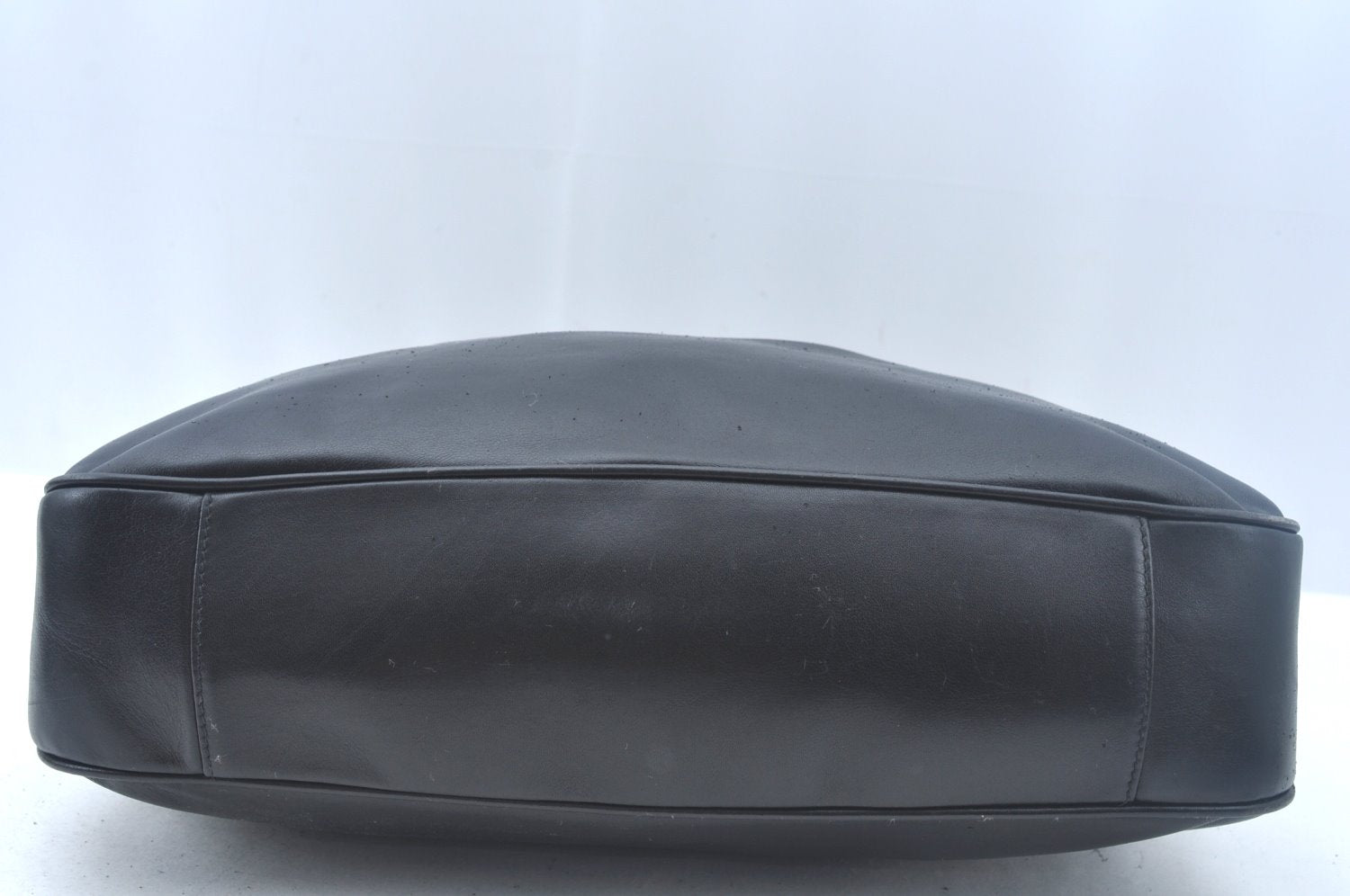 Authentic GUCCI Bamboo Shoulder Bag Leather Black Junk K9856