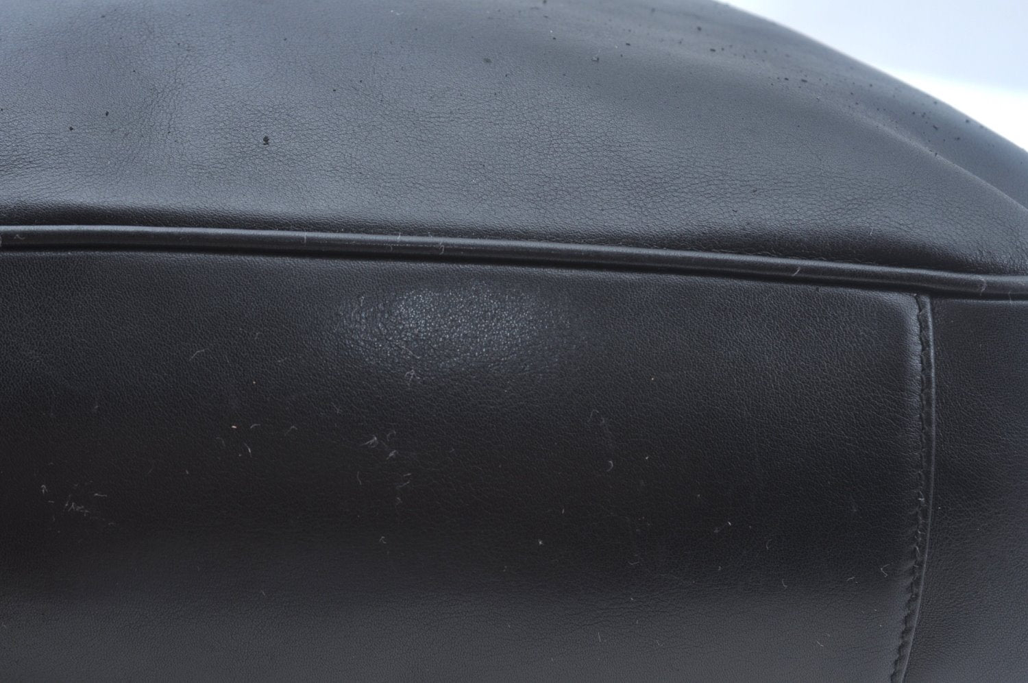 Authentic GUCCI Bamboo Shoulder Bag Leather Black Junk K9856