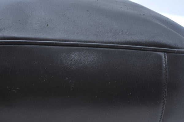 Authentic GUCCI Bamboo Shoulder Bag Leather Black Junk K9856