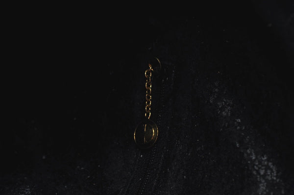 Authentic GUCCI Bamboo Shoulder Bag Leather Black Junk K9856