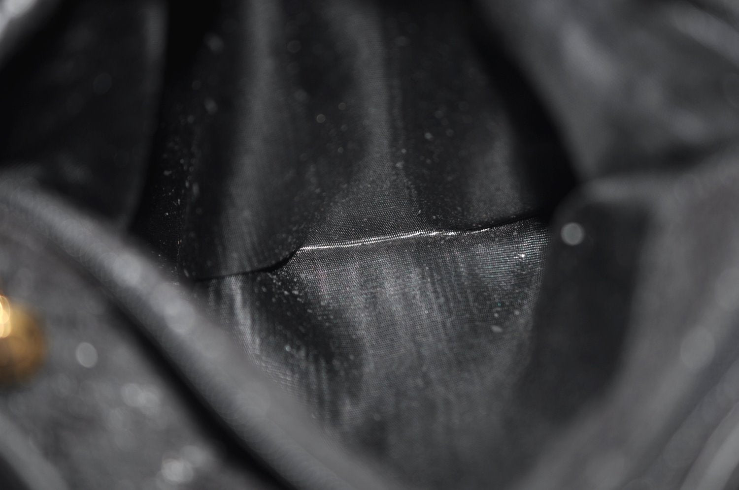 Authentic GUCCI Bamboo Shoulder Bag Leather Black Junk K9856