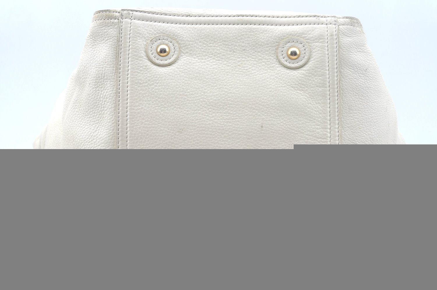 Authentic YVES SAINT LAURENT Shoulder Tote Bag Leather White K9857