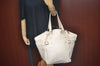 Authentic YVES SAINT LAURENT Shoulder Tote Bag Leather White K9857