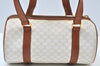 Authentic CELINE Macadam Blason Pattern Hand Bag PVC Leather White K9860