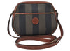 Authentic FENDI Pequin Shoulder Cross Body Bag Purse PVC Brown Black Junk K9863