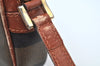 Authentic FENDI Pequin Shoulder Cross Body Bag Purse PVC Brown Black Junk K9863