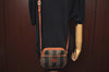 Authentic FENDI Pequin Shoulder Cross Body Bag Purse PVC Brown Black Junk K9863