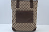 Authentic GUCCI Vintage Shoulder Tote Bag GG Canvas Leather Brown K9865