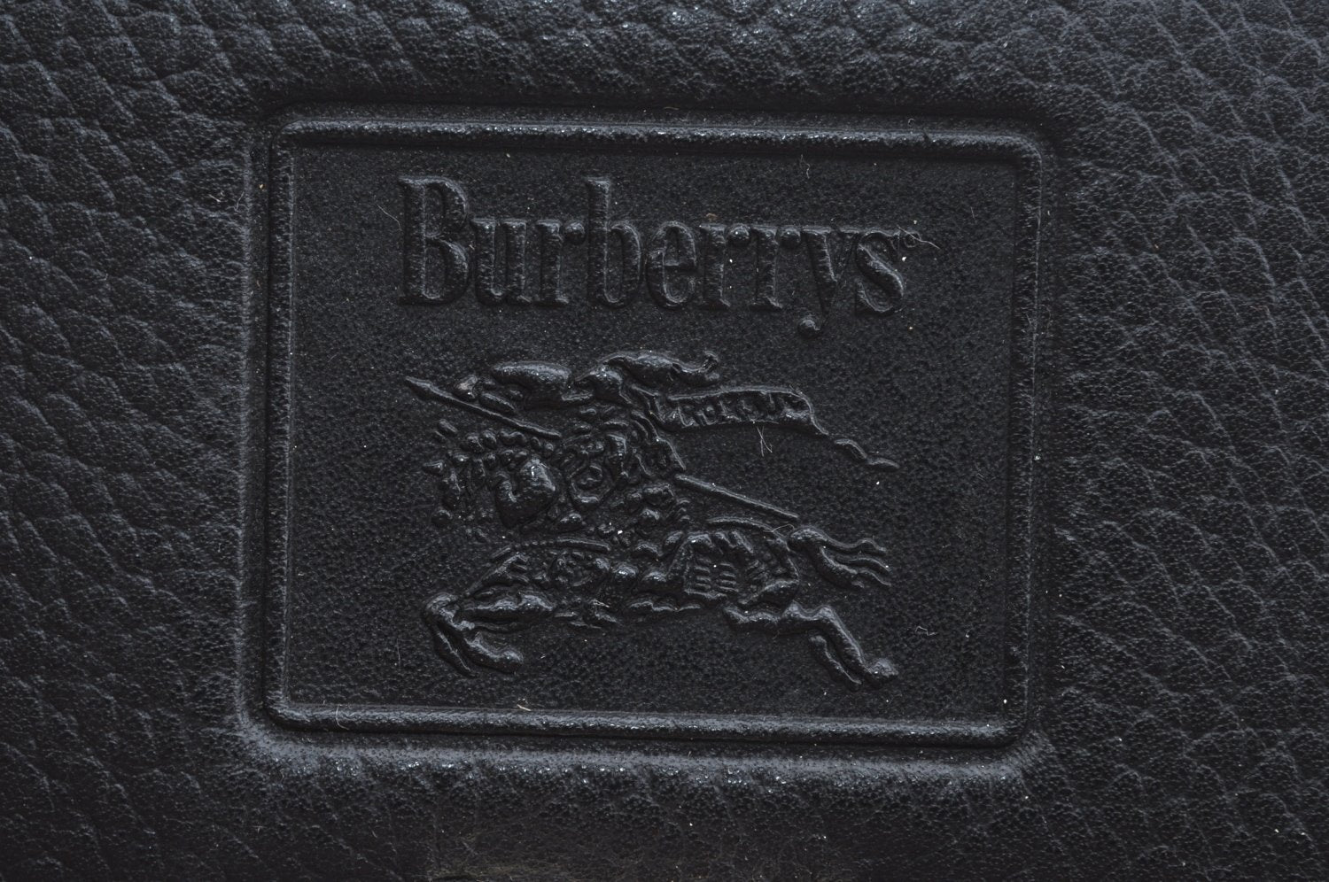 Authentic Burberrys Vintage Leather Hand Bag Purse Black K9867