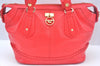 Samantha Vega 2Way Shoulder Cross Body Hand Bag Purse Leather Red K9868