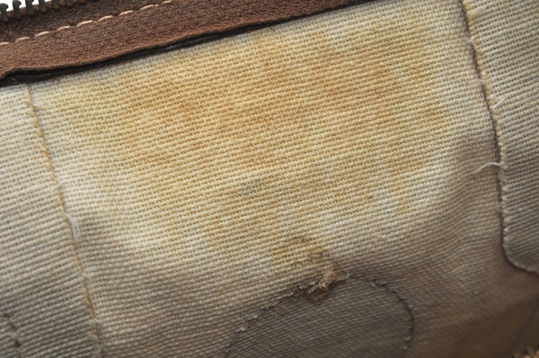 Authentic FENDI Zucchino Hand Boston Bag PVC Leather Beige K9869