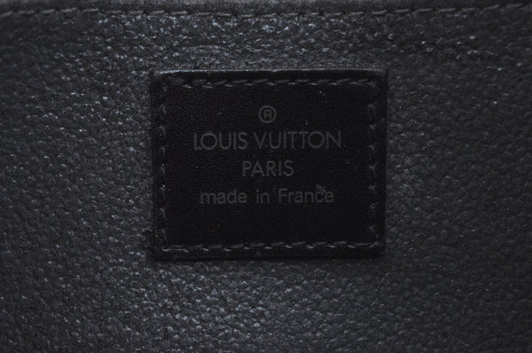 Authentic Louis Vuitton Epi Dauphine MM Pouch Clutch Bag Black M48452 LV K9870