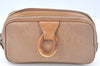 Authentic Christian Dior Trotter Pouch Purse PVC Leather Beige K9876
