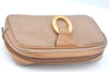 Authentic Christian Dior Trotter Pouch Purse PVC Leather Beige K9876