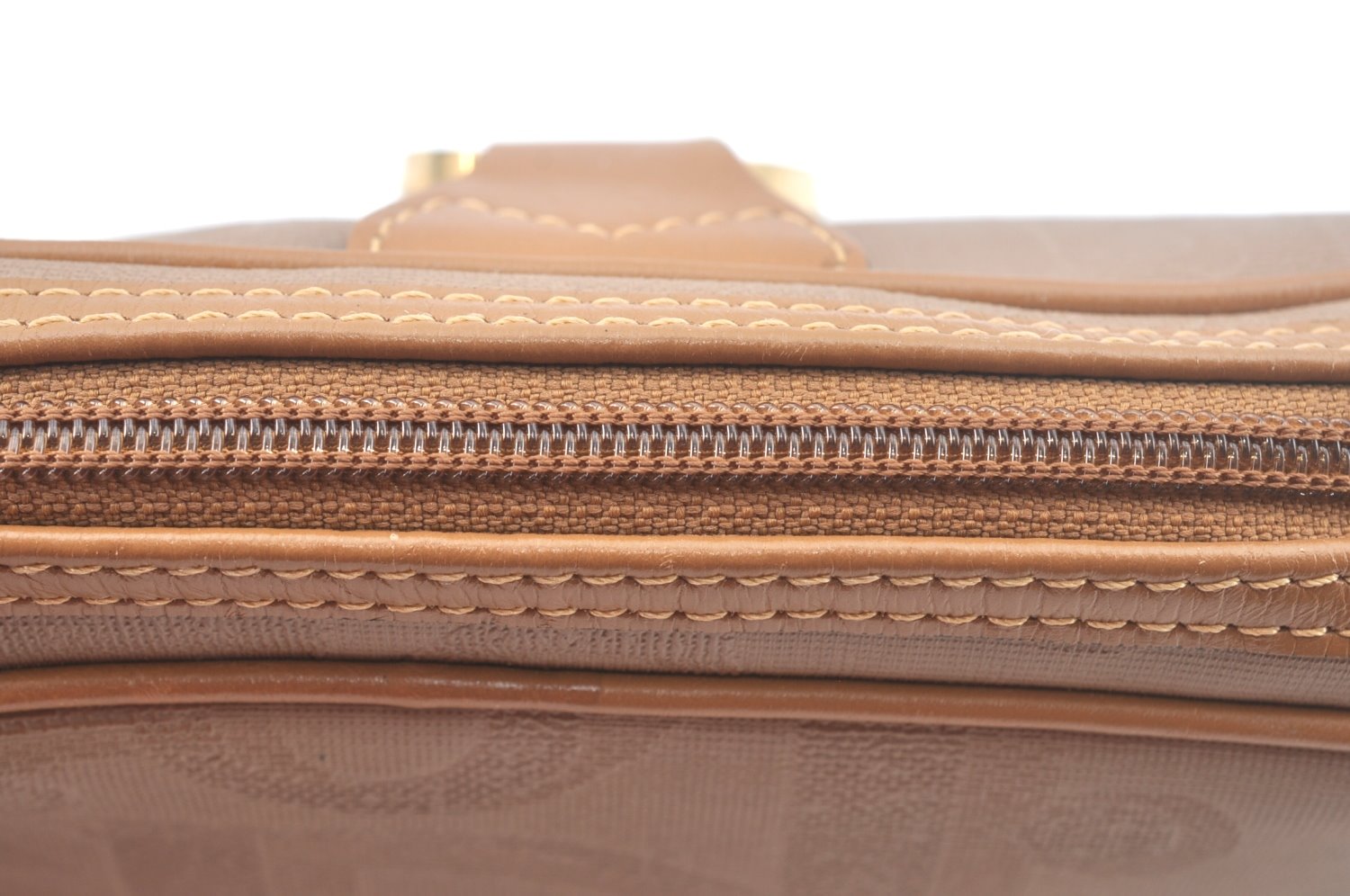 Authentic Christian Dior Trotter Pouch Purse PVC Leather Beige K9876
