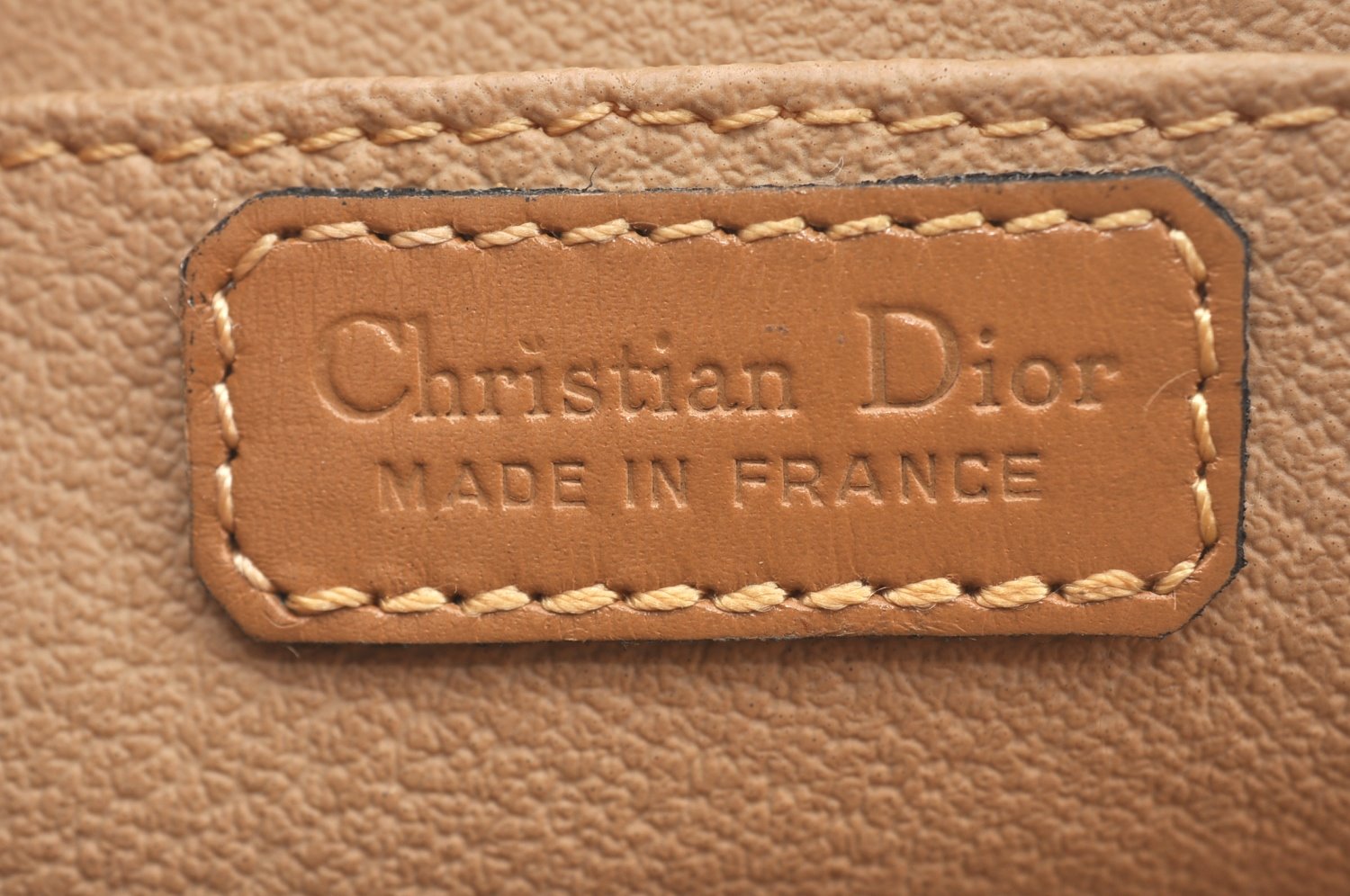 Authentic Christian Dior Trotter Pouch Purse PVC Leather Beige K9876