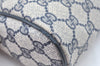 Authentic GUCCI Sherry Line Clutch Hand Bag Purse GG PVC Leather Navy Blue K9877