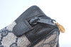 Authentic GUCCI Sherry Line Clutch Hand Bag Purse GG PVC Leather Navy Blue K9877