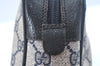Authentic GUCCI Sherry Line Clutch Hand Bag Purse GG PVC Leather Navy Blue K9877