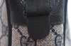 Authentic GUCCI Sherry Line Clutch Hand Bag Purse GG PVC Leather Navy Blue K9877