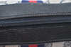 Authentic GUCCI Sherry Line Clutch Hand Bag Purse GG PVC Leather Navy Blue K9877
