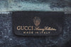 Authentic GUCCI Sherry Line Clutch Hand Bag Purse GG PVC Leather Navy Blue K9877