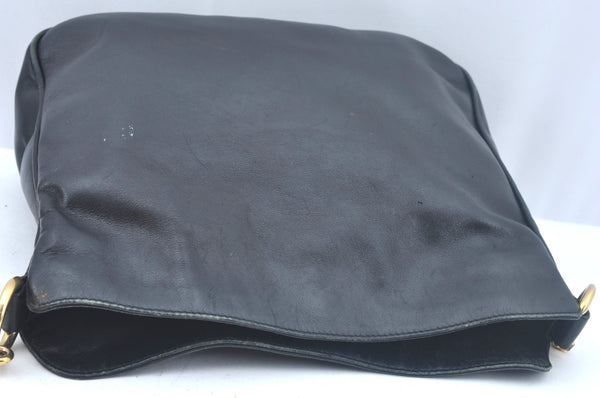 Authentic GUCCI Bamboo 2way Hand Shoulder Bag Leather Black Junk K9879