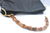 Authentic GUCCI Bamboo 2way Hand Shoulder Bag Leather Black Junk K9879