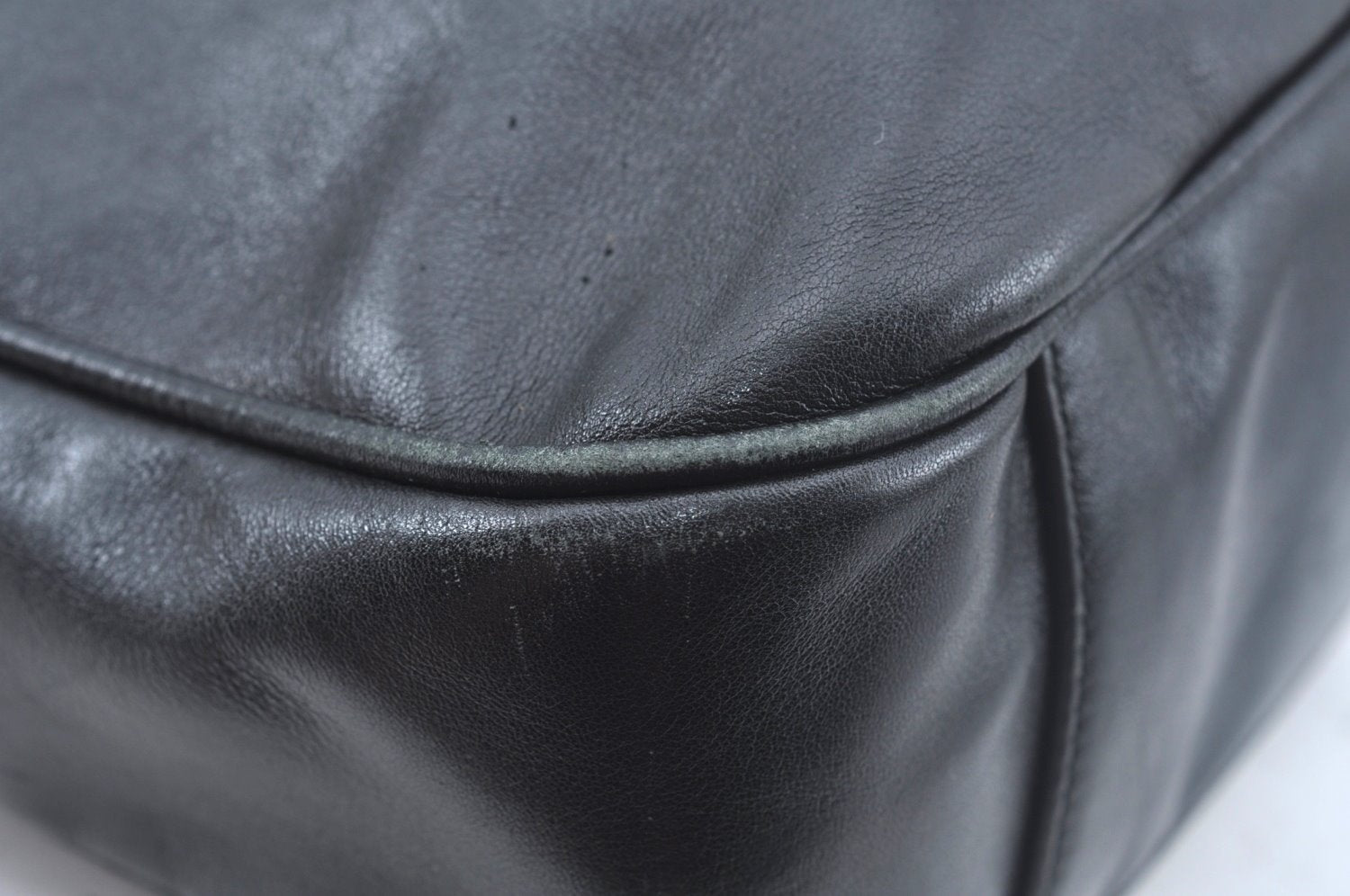 Authentic GUCCI Bamboo 2way Hand Shoulder Bag Leather Black Junk K9879