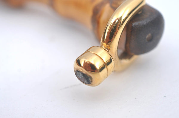 Authentic GUCCI Bamboo 2way Hand Shoulder Bag Leather Black Junk K9879