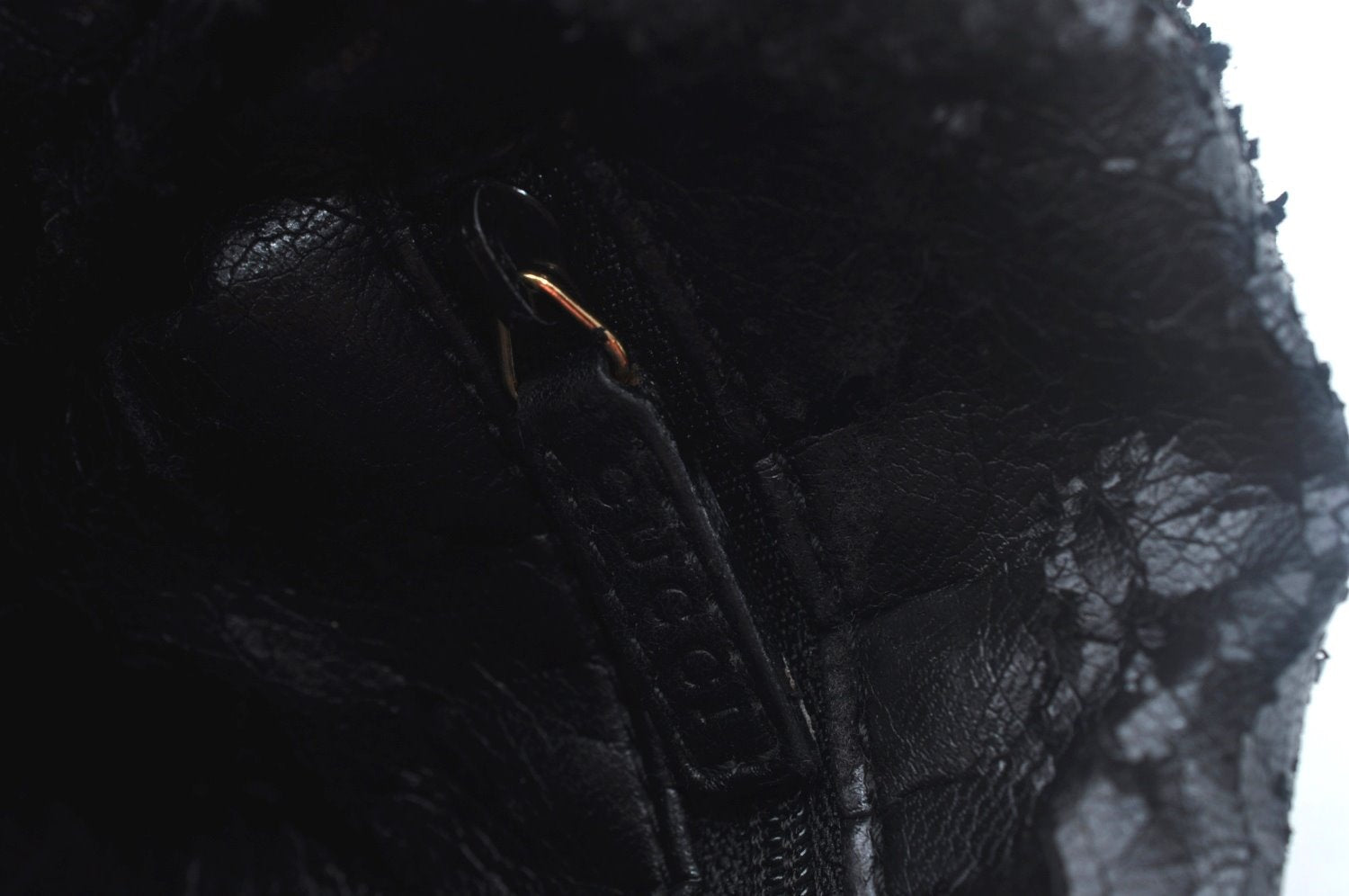 Authentic GUCCI Bamboo 2way Hand Shoulder Bag Leather Black Junk K9879