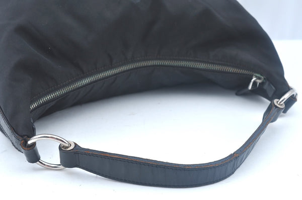 Authentic PRADA Nylon Tessuto Leather Shoulder Hand Bag Black Junk K9880