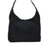 Authentic GUCCI Shoulder Bag GG Suede Leather 0013297 Black K9882