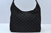 Authentic GUCCI Shoulder Bag GG Suede Leather 0013297 Black K9882