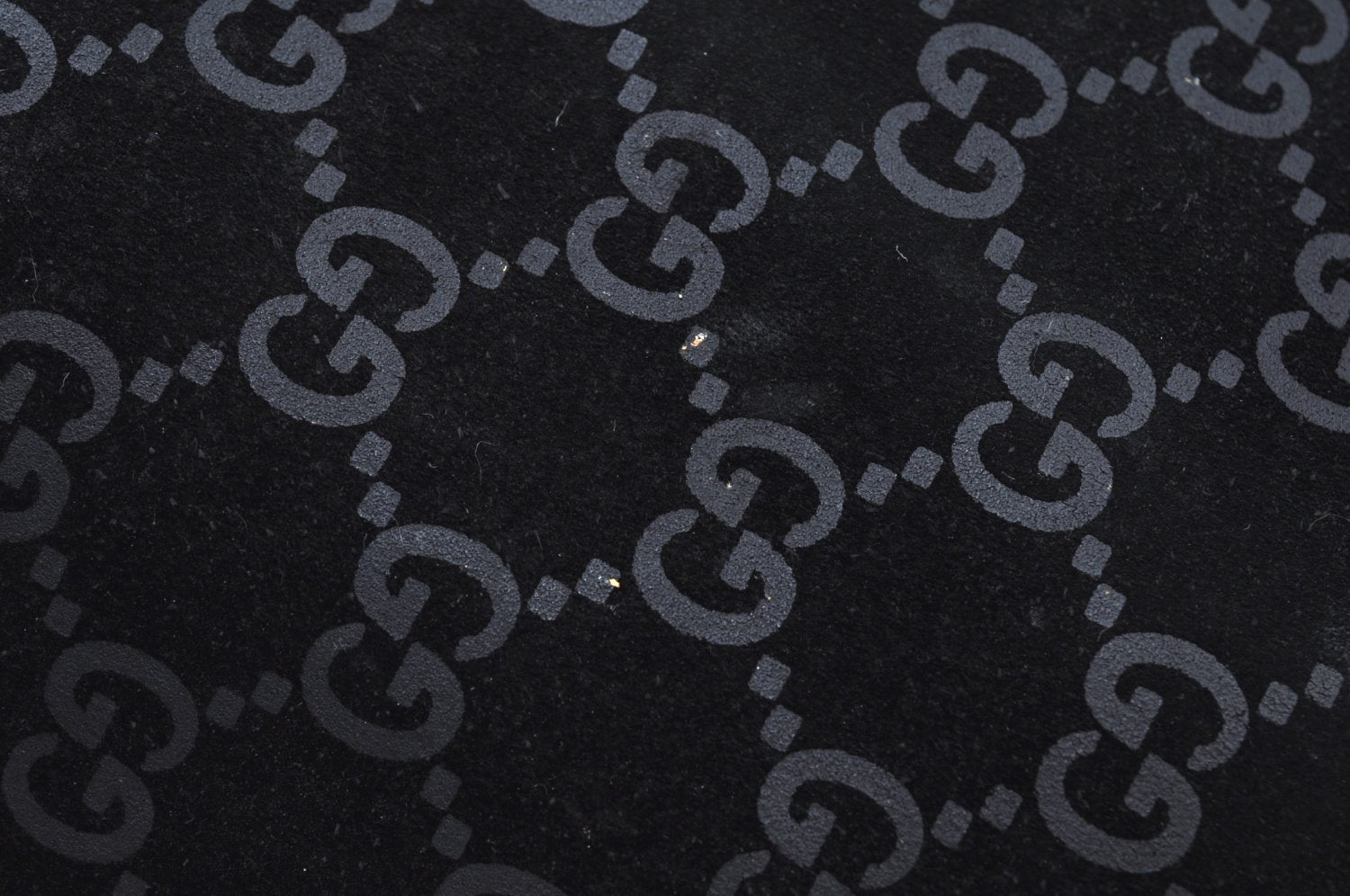 Authentic GUCCI Shoulder Bag GG Suede Leather 0013297 Black K9882