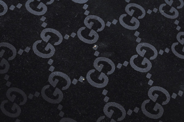 Authentic GUCCI Shoulder Bag GG Suede Leather 0013297 Black K9882