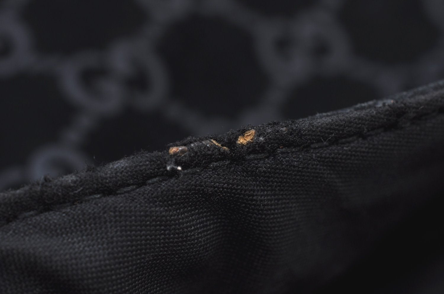 Authentic GUCCI Shoulder Bag GG Suede Leather 0013297 Black K9882