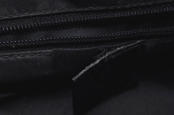 Authentic GUCCI Shoulder Bag GG Suede Leather 0013297 Black K9882