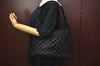 Authentic GUCCI Shoulder Bag GG Suede Leather 0013297 Black K9882